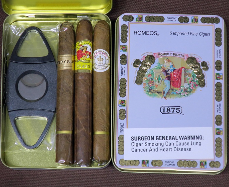 【お試しセット】葉巻3本 ＋ シガーカッター ロメオ缶